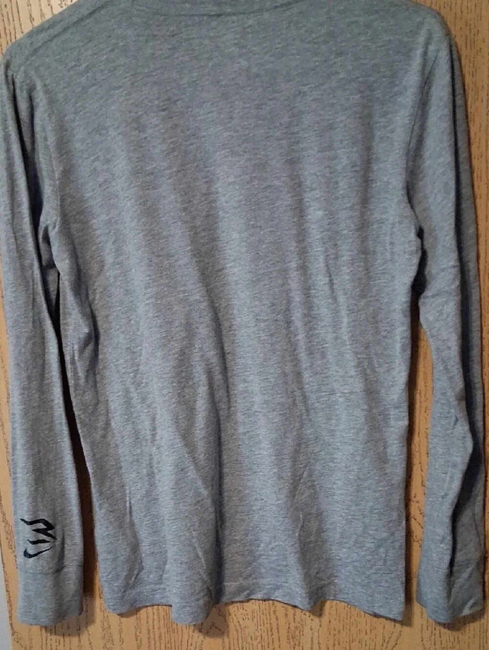 Nike Grey Long Sleeve Tee with Orange Swoosh 'ALL IN' Graphic